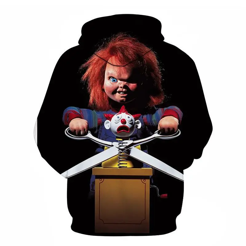 Новые повседневные мужские толстовки с капюшоном крутой фильм Чаки модные