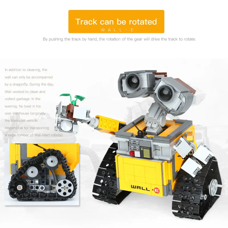 Идея робот WALLE лего Technic Creator 695 шт. Модель Строительный набор самофиксирующиеся