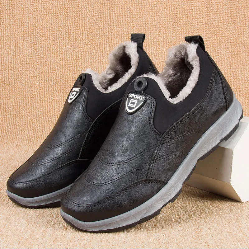 

Winter Man Casual Warm Plush Ankle Boots Thicken Non-slip Waterproof Men Booties Outdoor Comfortable Male Cotton Walking Shoe
