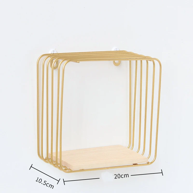 golden round square Скандинавский стиль скандинавские металлические настенные полки скандинавские настенные декоративные полки для гостиной декоративные Органайзеры для хранения настенные держатели Dec - Цвет: golden round square