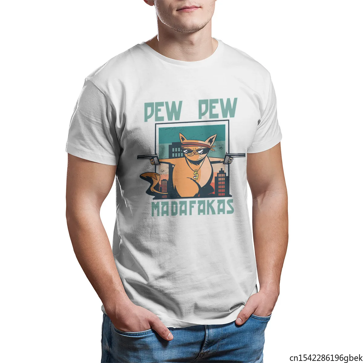 

Мужская футболка Pew Madafakas Gangsta Cat