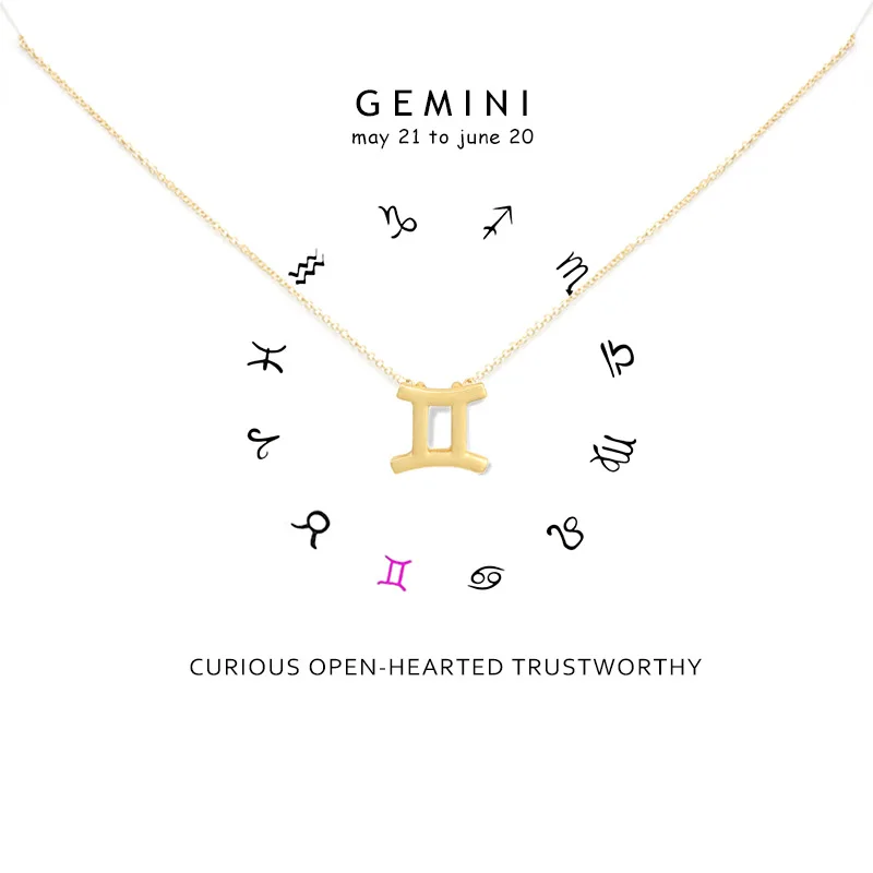 Минималистичное ожерелье чокер из сплава Gemini женское с 12 созвездиями подарок на