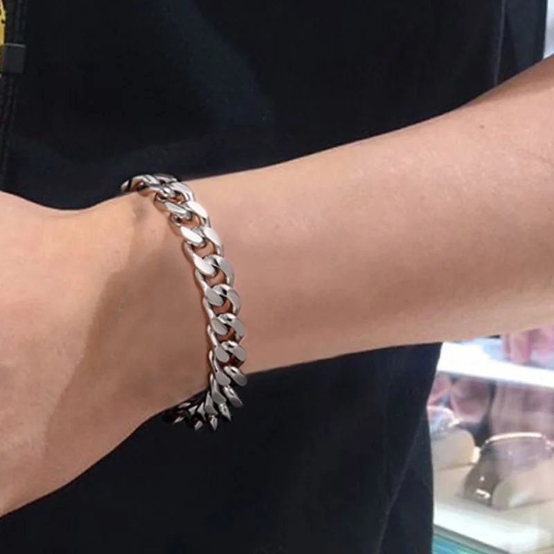 Браслет унисекс из нержавеющей стали 10 мм 21 см | Украшения и аксессуары