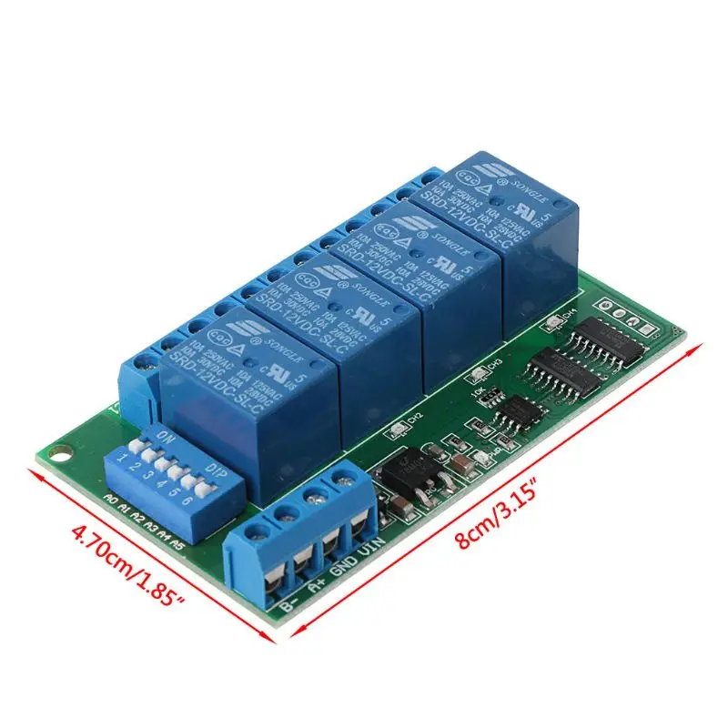 OOTDTY 12 В RS485 реле 4CH с протоколом Modbus RTU ptz камеры ПК UART доска для ПЛК лампа