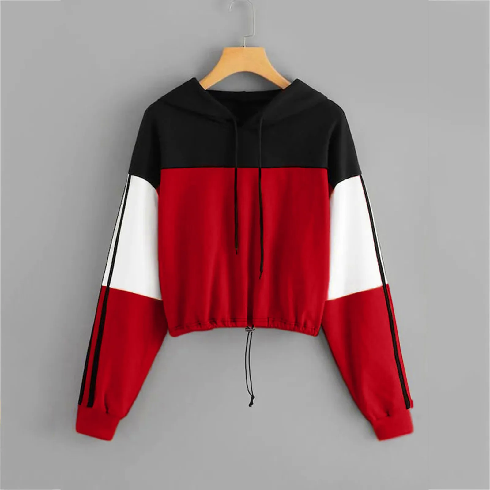 

Teenager Girls Long Sleeve Hoodie Sweatshirt Crop Top Letter Print Blouse Shirts Red Khaki Yellow Woman Cropped Sweatshirts 908