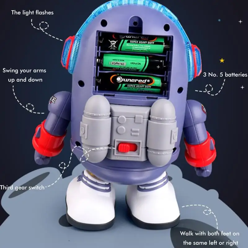 Juguete educativo de pato espacial para ni&ntilde;os, Juguete Musical el&eacute;ctrico, con luces y sonidos-3
