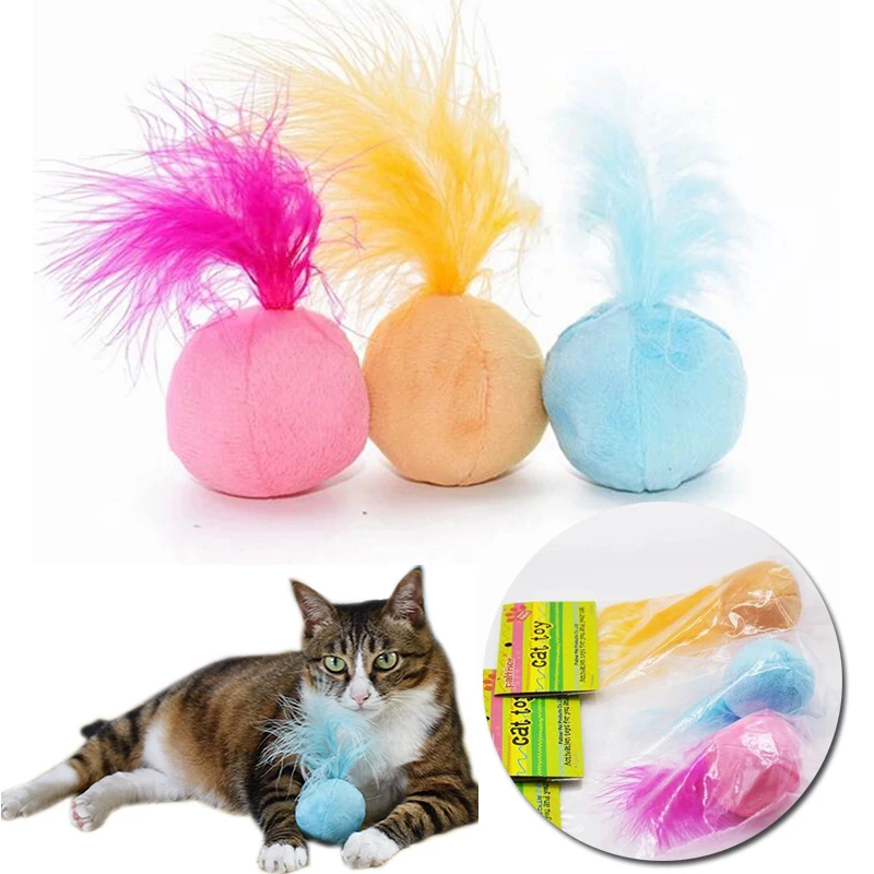 

Catnip Cat Toys Sound Ball Hair Ring Bell Teaser Pet Toys For Cat Supplies Kitten Interactive Dog Feather Pet Cat Toy Dropship