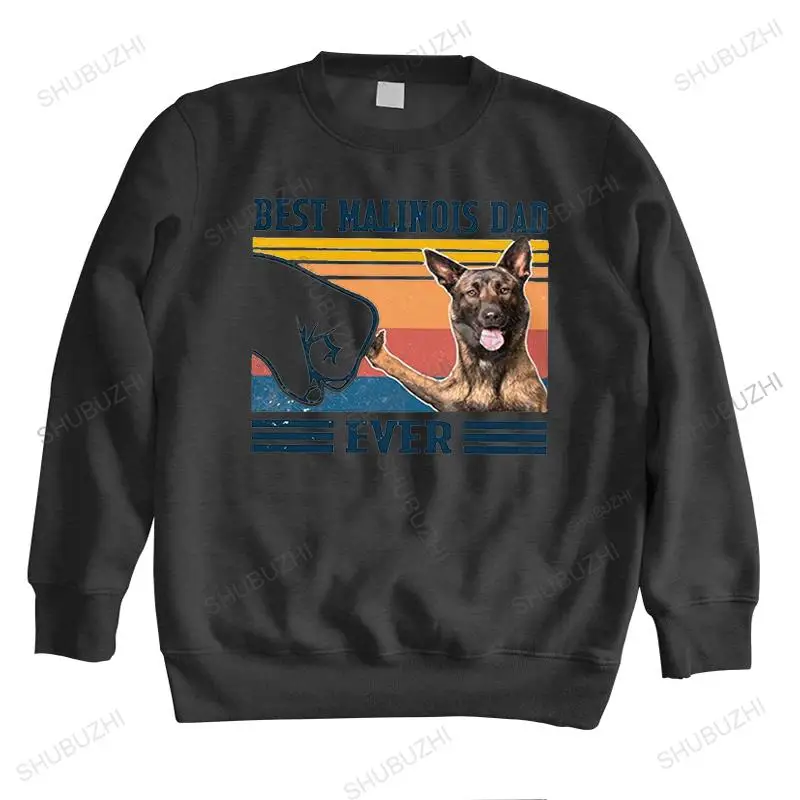 

Retro Best Malinois Dad Ever Vintage Father Day hoodies long sleeve Cotton sweatshirt Funny Belgian Shepherd Dog hoodie Top