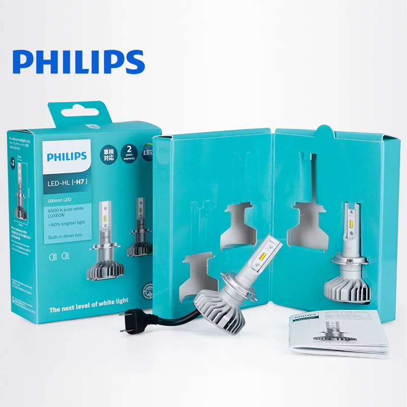 Philips HB3 светодиодный x treme ultinon H7 H11 H1 9005 автомобиль ярче лампы luces para фары для