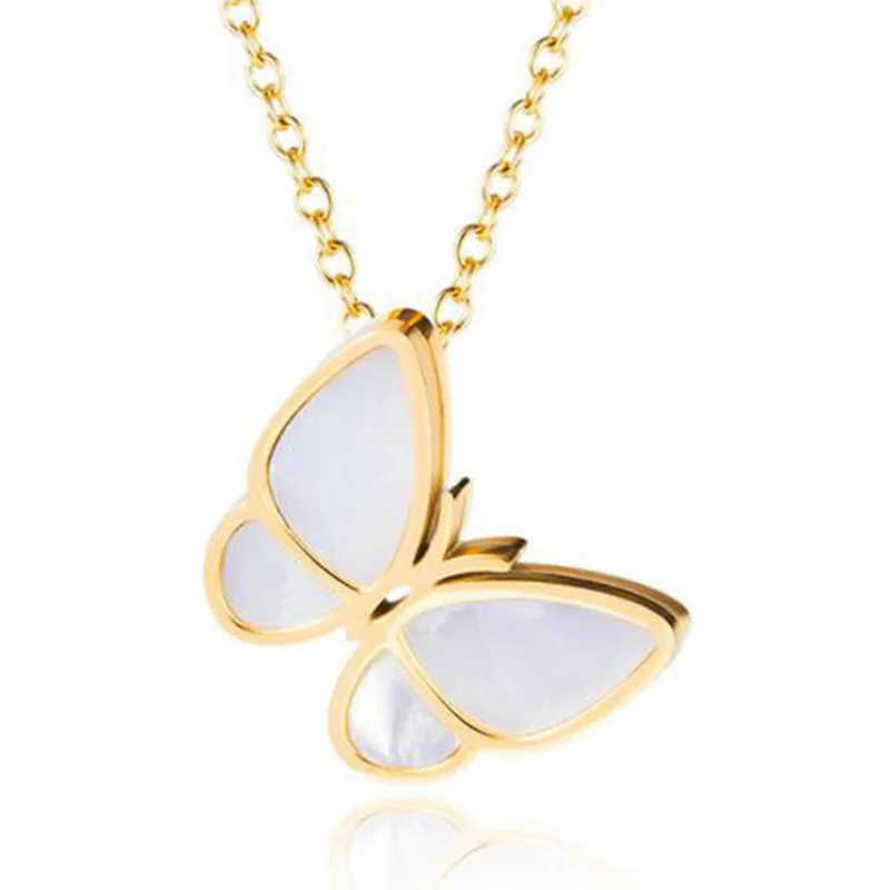 

Stainless Steel Men Women Necklaces Pendants Chain Butterfly Charm for Girlfriend Lovers Wife Jewelry Creativity Gift Wholesale