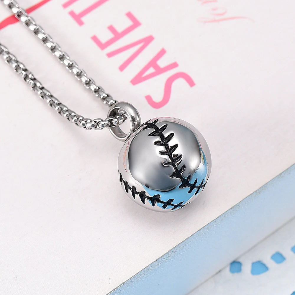

LL024 Cremation Necklace For Ashes For Human Stainless Steel Baseball Memorial Urn Jewelry Keepsake Pendant With Funnel kits