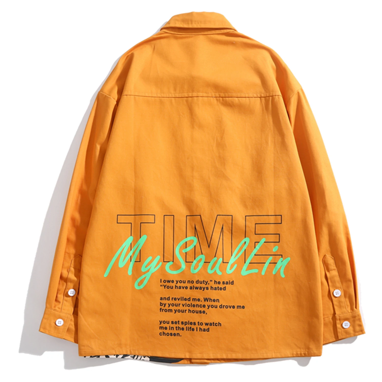 Рубашка мужская с буквенным принтом модная уличная одежда в стиле Харадзюку