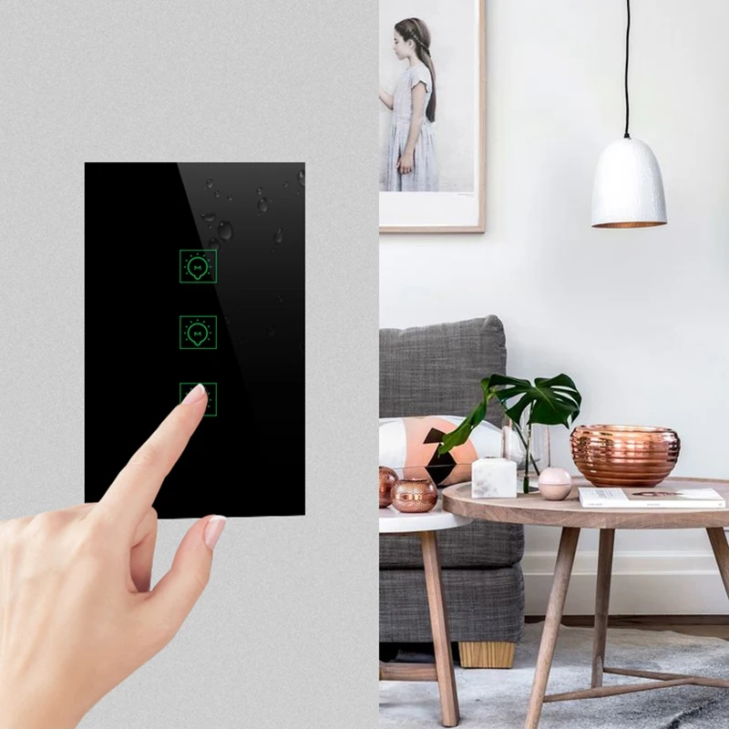 Wifi умный светильник переключатель стеклянный экран пресс-панель голосовое