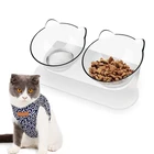 Нескользящие миски для кошек двойные миски для домашних животных с поднятой подставкой миски для еды и воды для кошек кормушки для собак товары для домашних животных кошек миска