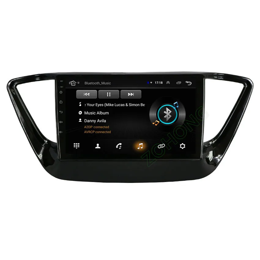 2.5D Android 9,0 автомобильный DVD мультимедийный плеер для hyundai Solaris Accent gps-навигация, радио, стерео рекордер головного устройства BT