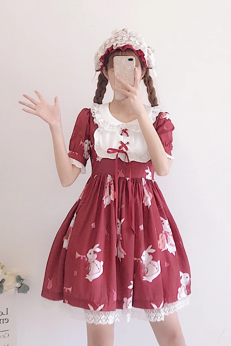Платье в стиле &quotЛолита&quot милое платье милого кролика для девочек японском