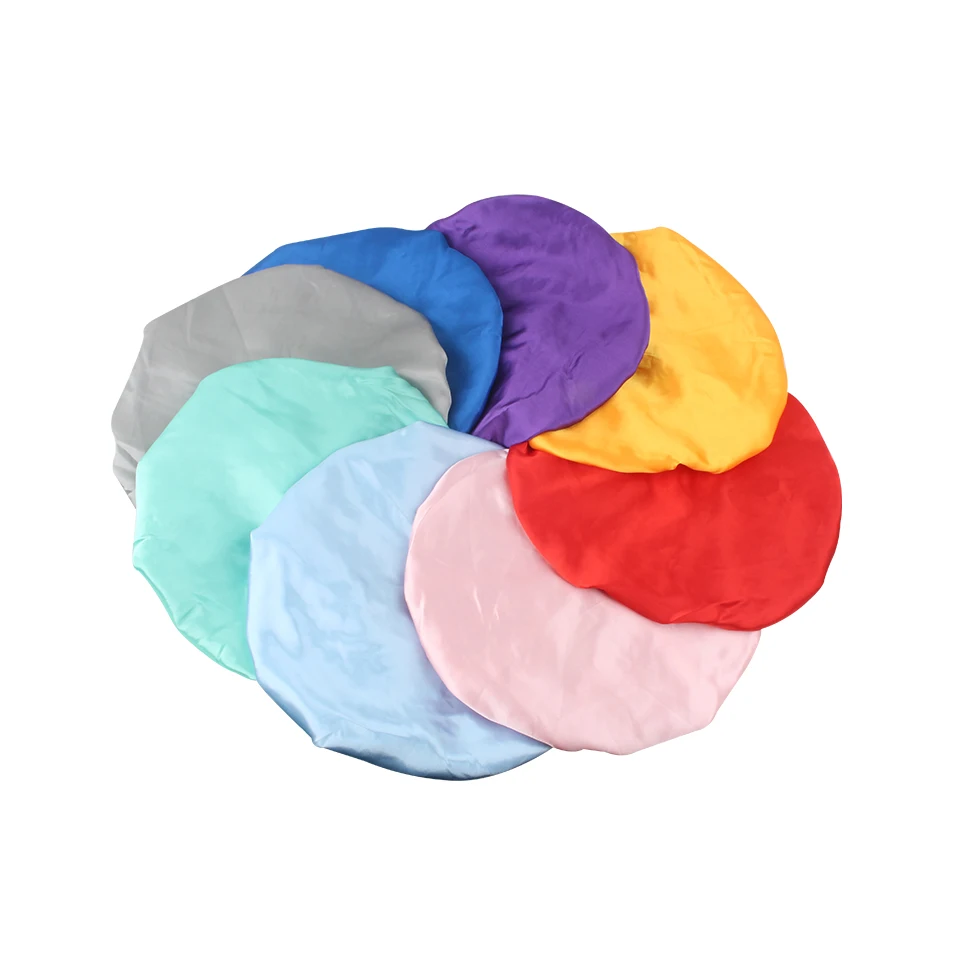 

Stock blank hot pink human hair wigs bonnet, double layer bonnet