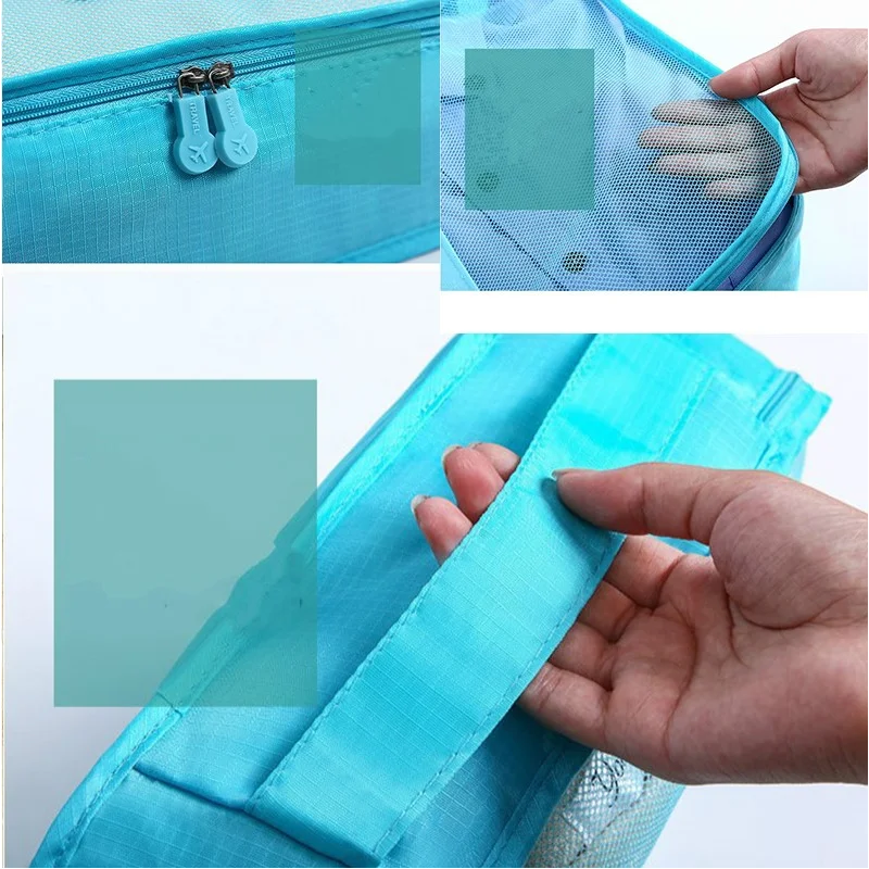 6pcs/set Travel Bag Organizer Pink Makeup Free Shipping Suitcase Packing Cube Case Set Accessories | Дом и сад