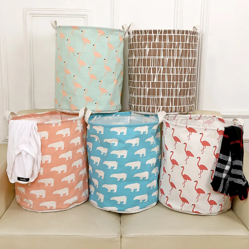 

33x40cm Large Foldable Laundry Basket Toy Storage Basket Children'S Dog Toy Clothes Storage Bag Cute Animal Laundry Bucket