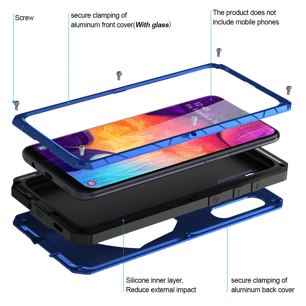 Для samsung Galaxy A30s A51 чехол для телефона жесткий алюминиевый металлический Закаленное стекло Защитная крышка для экрана сверхмощная защита A71 крышка