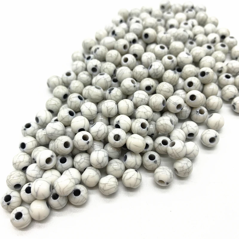 100 шт. 6 мм круглые бусины в полоску для изготовления ювелирных изделий своими