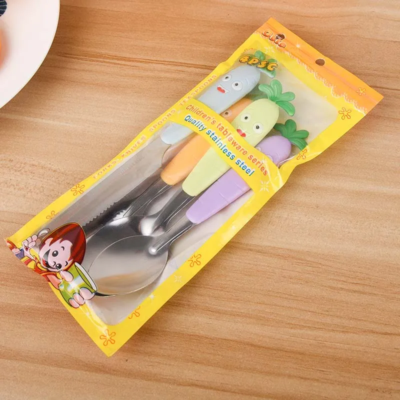 Для малышей и детей постарше посуда Золотой набор столовых приборов 4 шт.