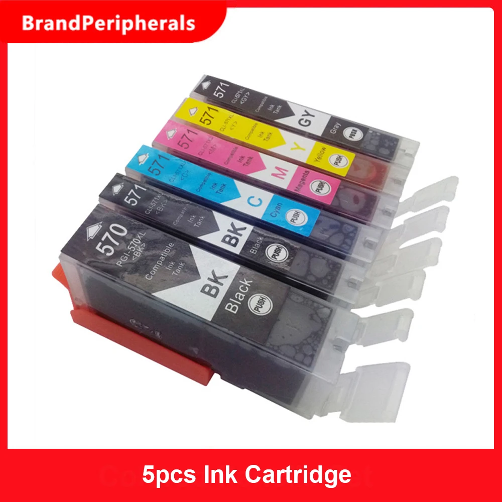 5 шт. чернильный картридж PGI 570 CLI 571 совместимый с Canon PIXMA MG5750 MG5751 MG5752 MG7750 MG7751 MG7752 MG7753