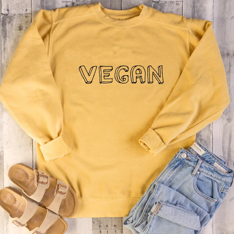 Свитшот женский вегетарианский со слоганом уличный пуловер из чистого хлопка