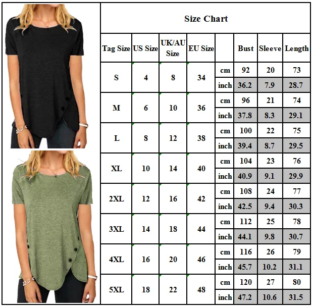 

Womens Fashion Tunic T-Shirt Tops Short Sleeve Irregular Blouse Casual Baggy Tee