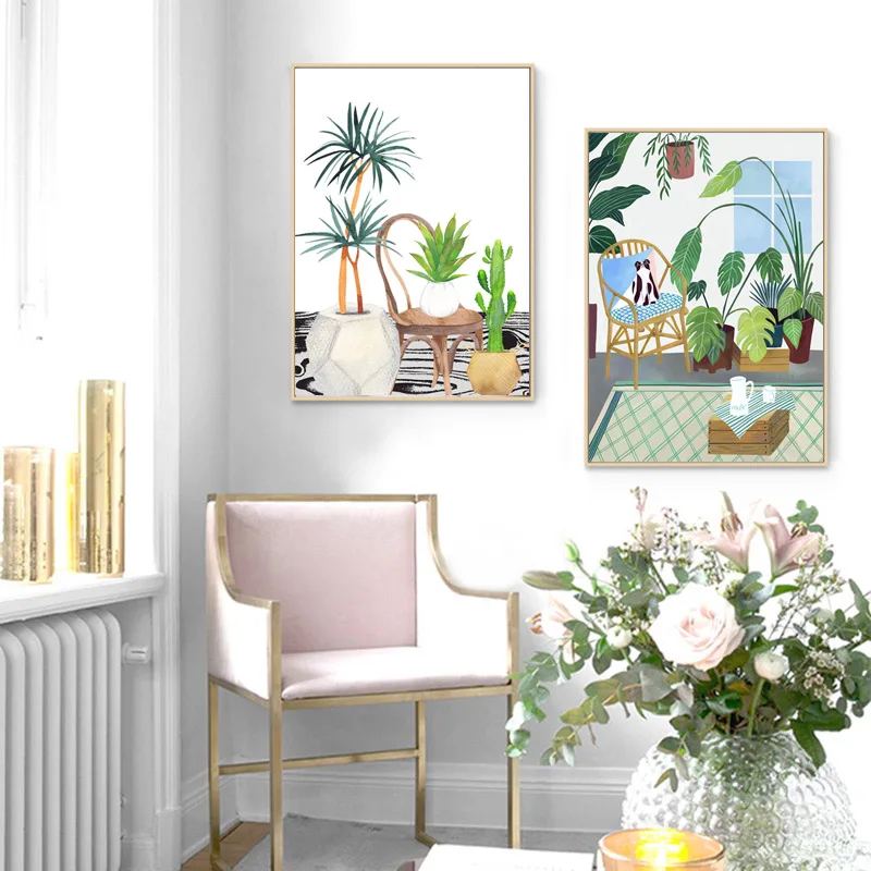 

Nordic Poster Plant Succulent Cactus Posters And Prints Green Leaf Wall Art Canvas Painting Wall Pictures Home Decor NoFrame