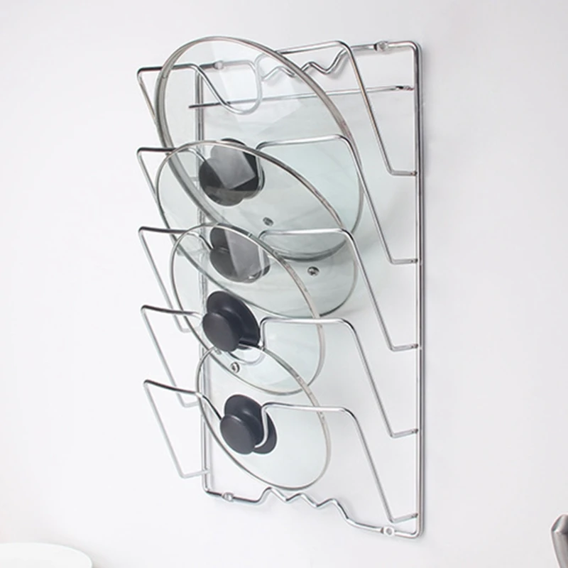

Multifunction Anti-fall Metal Drying Pan Pot Rack Cover Lid Rest Stand Spoon Holder Kitchen Pan Organizer Cutting Board