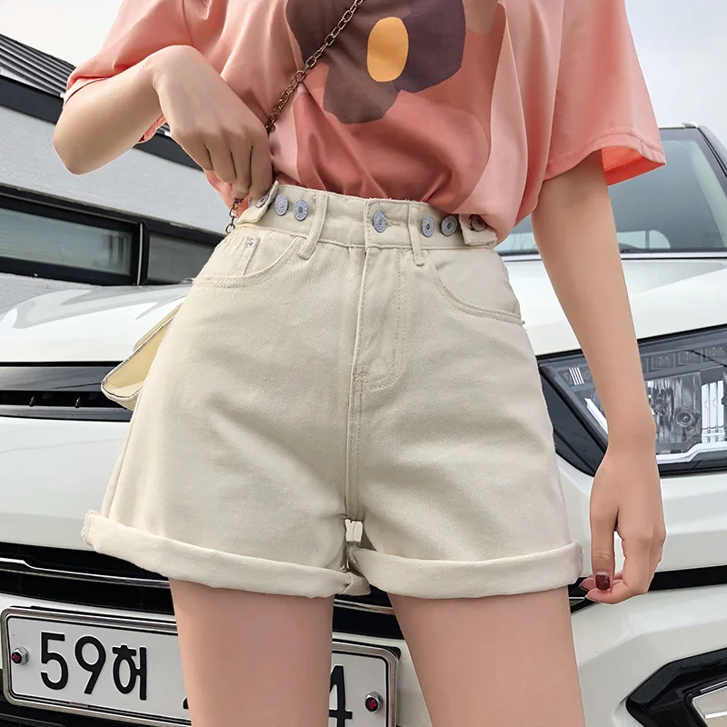 

Women's Denim Shorts Classic Vintage High Waist Blue Wide Leg Female Caual Summer Ladies Shorts Jeans For Women