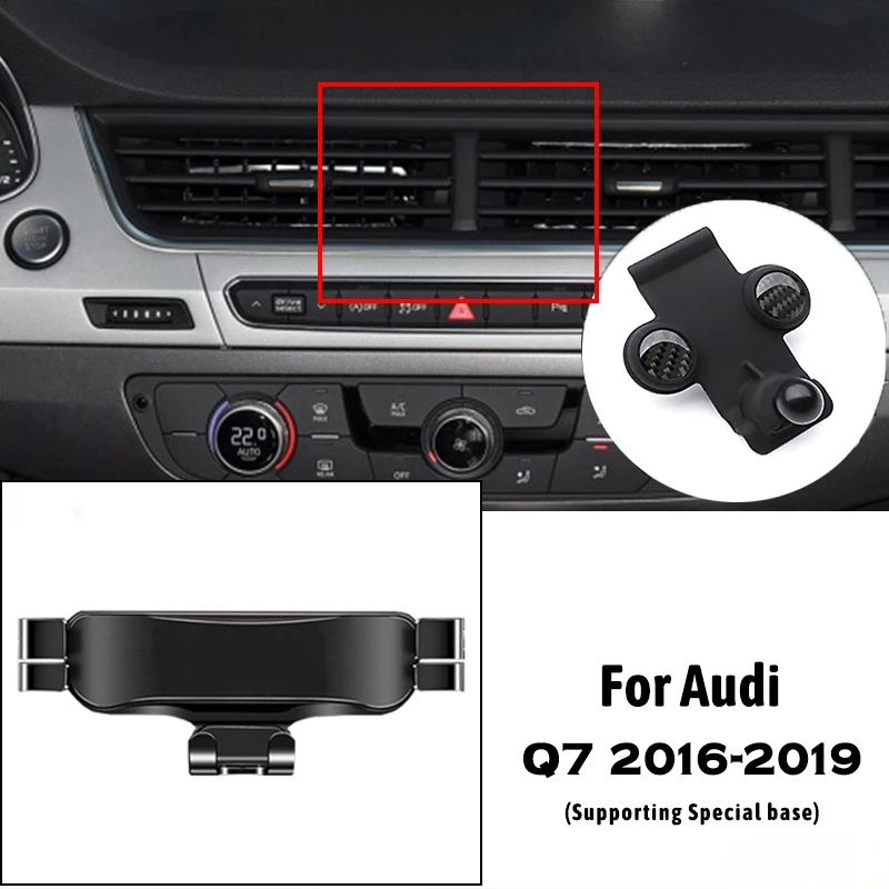 

Car Mobile Phone Holder For Audi Q7 2016-2019 Air Vent Outlet Clip Mounts Stand GPS Gravity Navigation Bracket Car Accessories