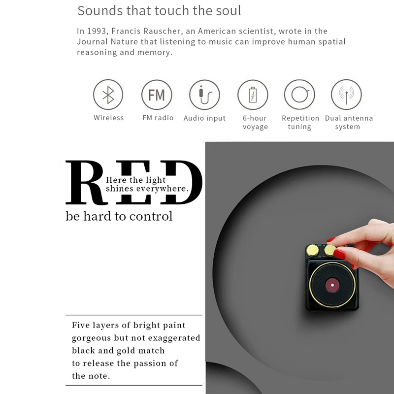 Портативная Bluetooth Колонка в европейском ретро стиле с поддержкой TF