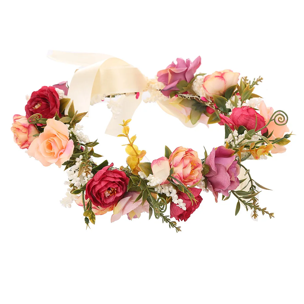 

Flower diademe couronne mariage flores headband women's girl hair accessories wianek na glowe clip wreath fleur opaska kwiaty