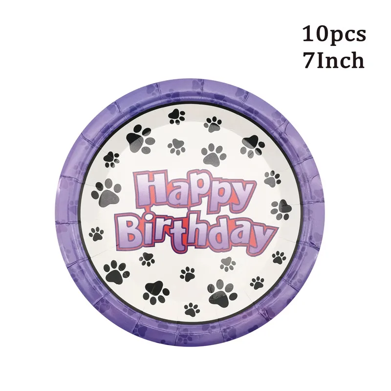 10 шт. Милая собачка кошка следы животных с днем рождения бумаги пластины салфетки