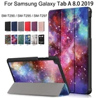 Складной чехол-книжка для Samsung Galaxy Tab A 8,0 2019 Чехол-книжка из полиуретановой кожи с принтом SM-T290 T295 T297 подставка планшет жесткий чехол из поликарбоната