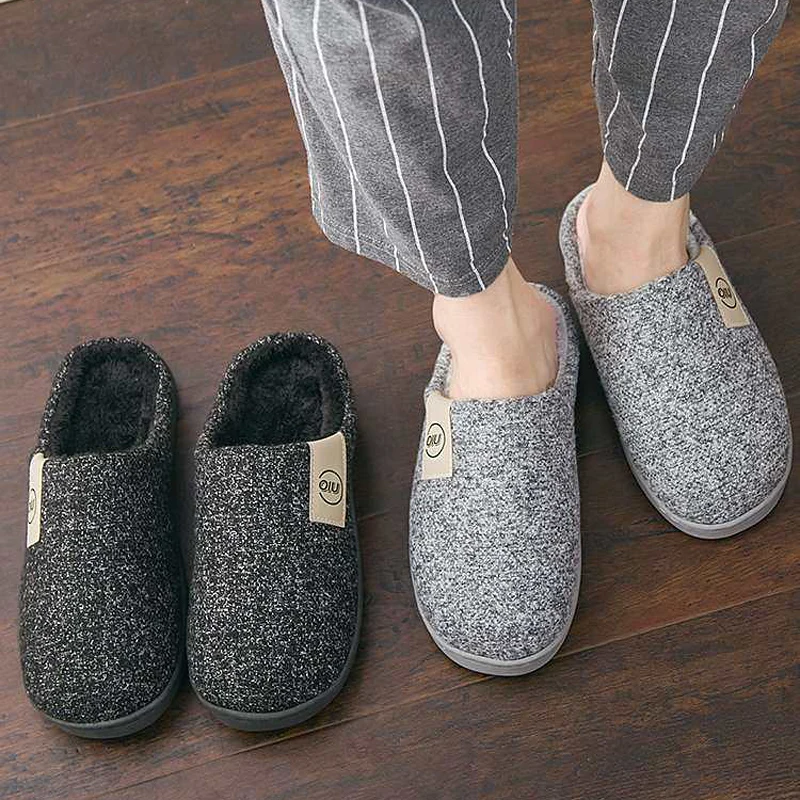 Женские тапочки зимние теплые меховые домашняя хлопковая обувь с эффектом