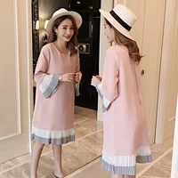 spring maternity dresses long sleeve maternity clothes dress chiffon clothing ruffles casual fashion out wear pregnancy