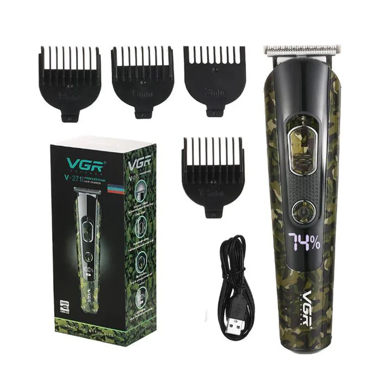

VGR hair trimmer USB rechargeable hair clipper haircut machine 0mm oil head clipper beard trimmer hair cutter LCD display