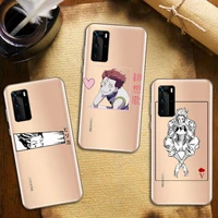hisoka hunter hunter x anime phone case transparent for huawei honor nova c x 7 8 3 4 9 65g se v t play pro lite