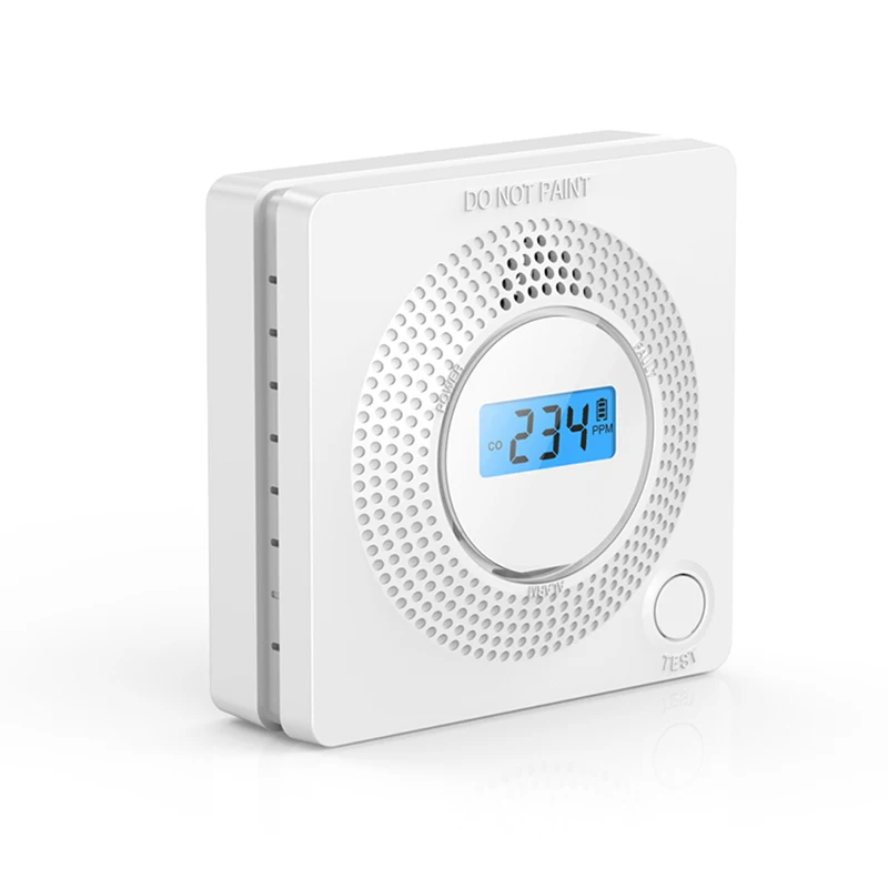 2 in 1 LCD Display Carbon Monoxide & Smoke Combo Detector Battery