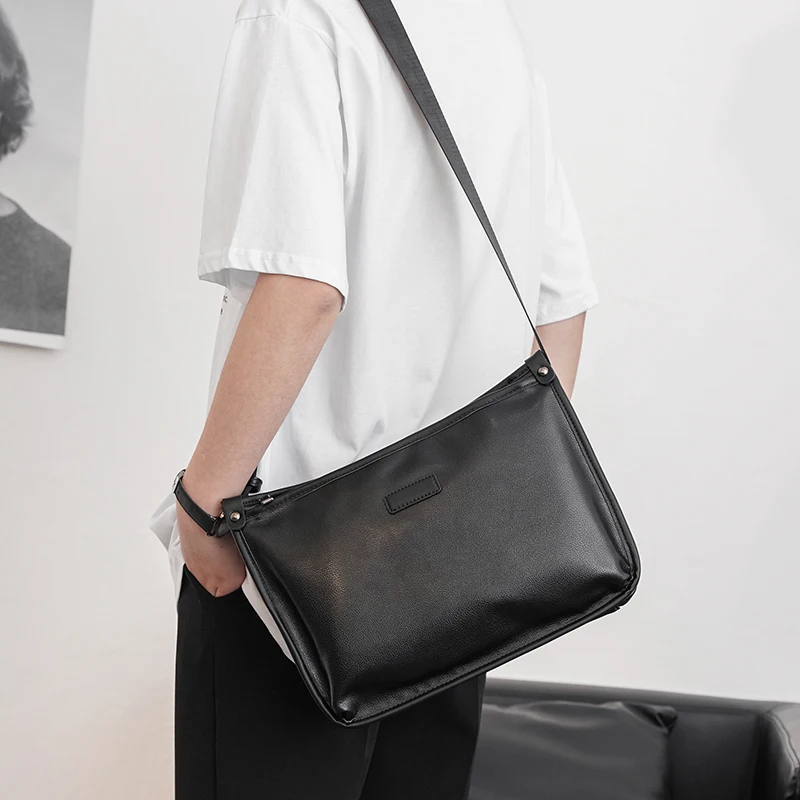 

Fashion Business Men's Messenger Bag New Brand Design Leather PU Satchels Crossbody Bag Male Large Capacity Sling Shoulder Bags
