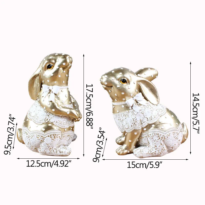 

European Minimalistic Rabbit Figurine Model Creative Resin Artware Animal Craft Desk Ornament Decor Home Decoration Accessories