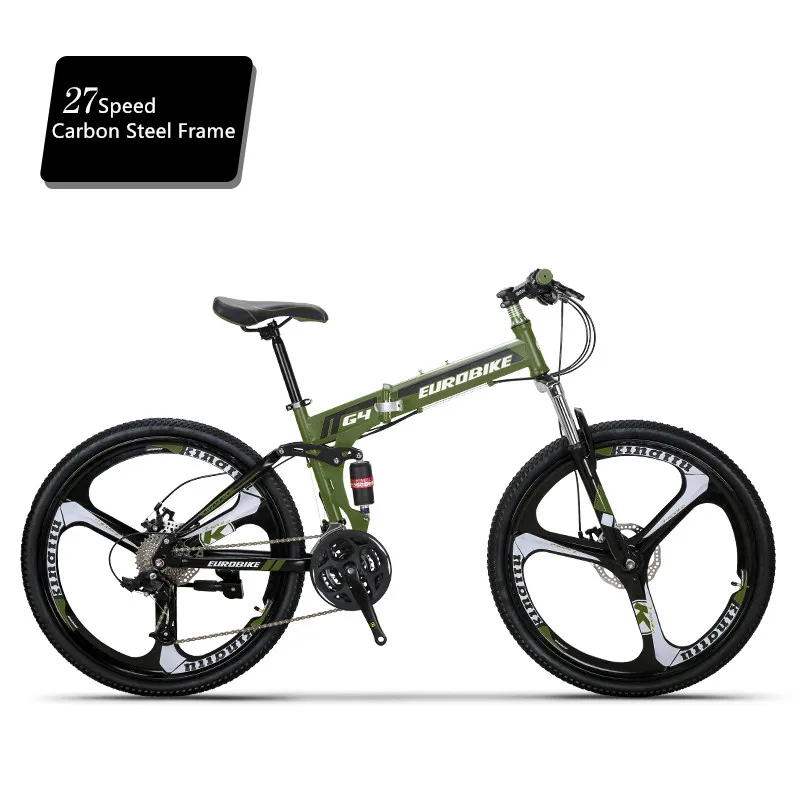 27 Speed B green Горный велосипед из углеродистой стали складная рама мягкая-хвост 26 дюймов колеса велосипеда дисковые тормоза 21 27 скорость спорт Bicicleta - Цвет: 27 Speed B green