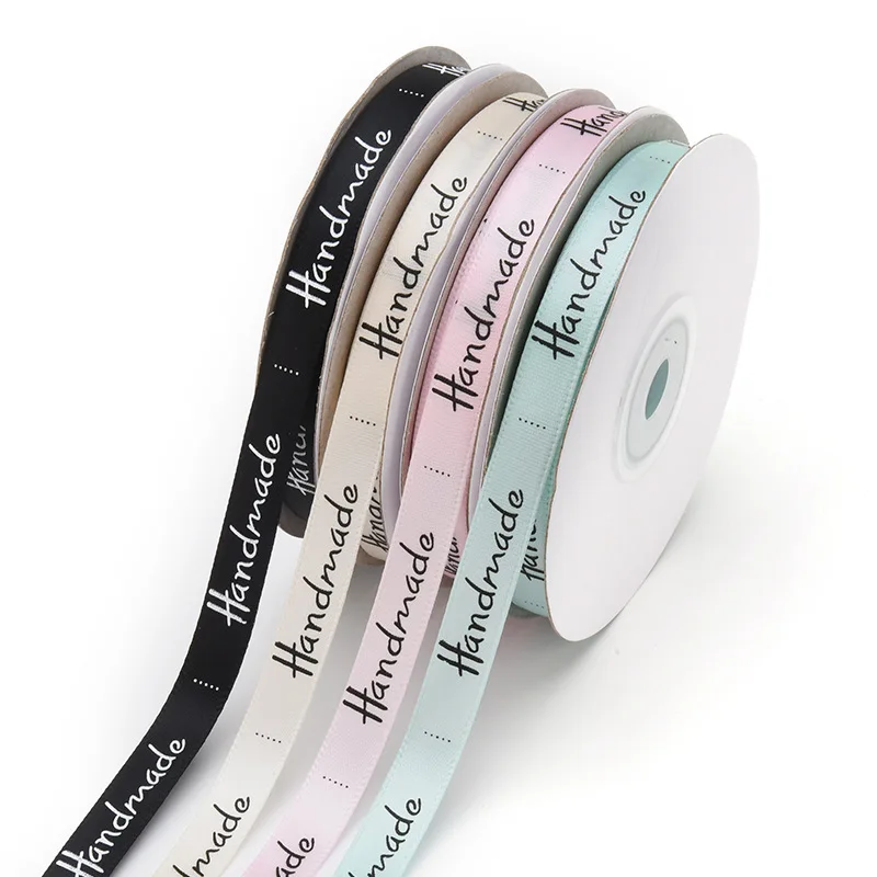 DIY 5 ярдов 10 мм Рождественская лента печатная Grosgrain для подарочной упаковки