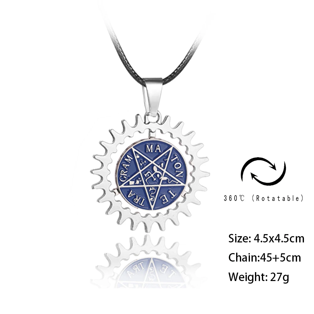 Ожерелье с подвеской в виде пентаграммы популярное аниме ожерелье черного