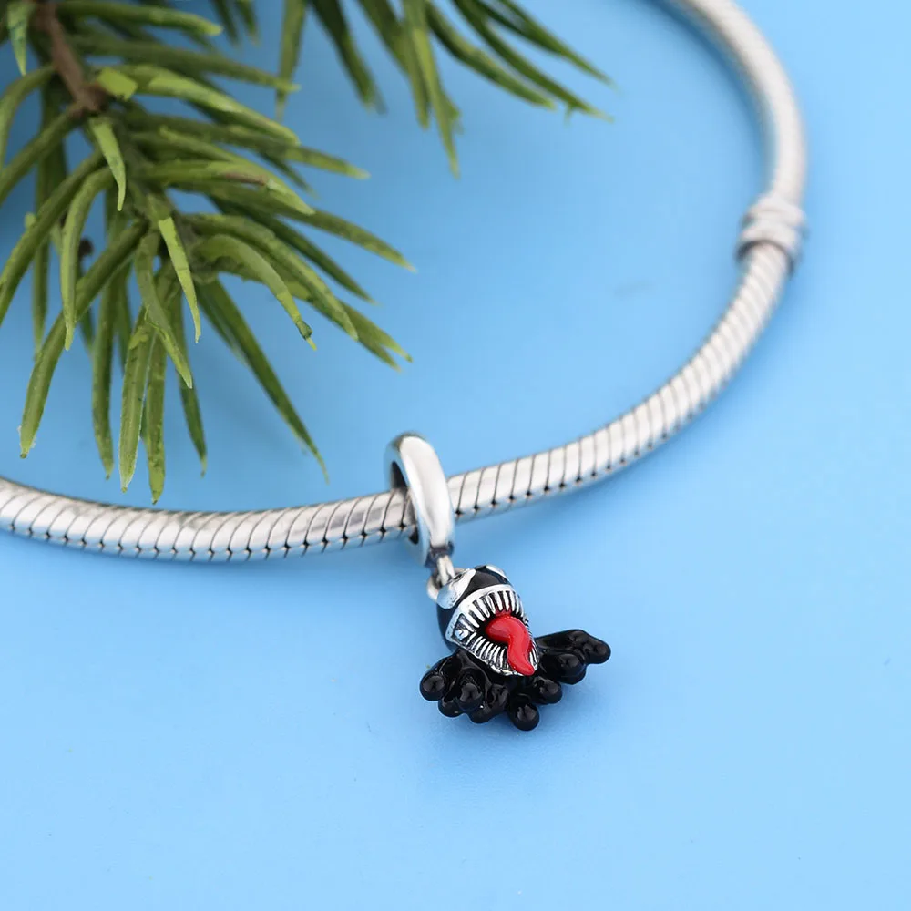 Женский браслет-Талисман из серебра 925 пробы с черной эмалью | Украшения и