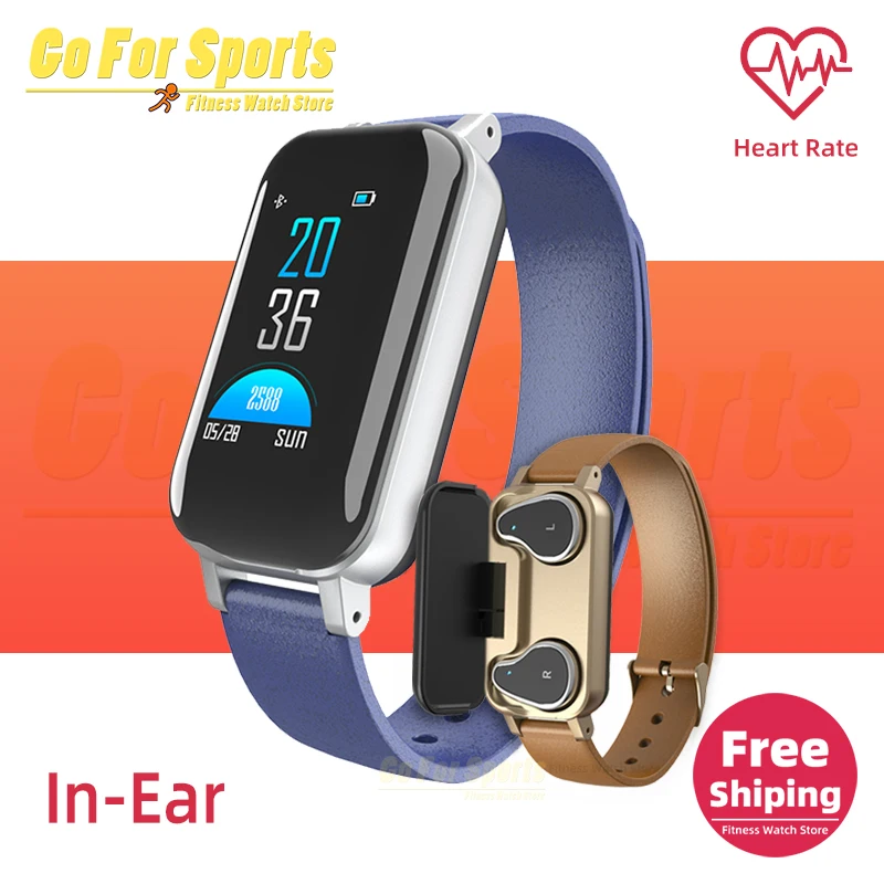 

T89 headphones in ear Wireless headset AI Smart Watch Bluetooth Earphone Heart Rate Sport Men Fitness Bracelet Band pk T90 M1