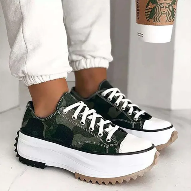 Женские холщовые кроссовки на платформе повседневная женская обувь шнуровке с